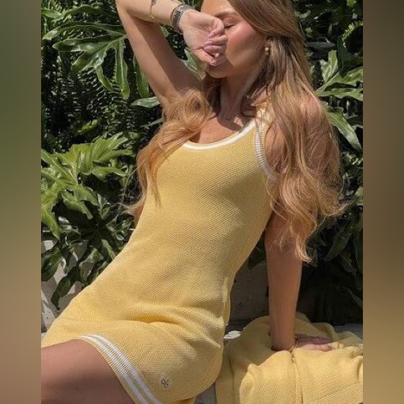 Alo Tennis Club Knitted Warm Butter/White Dress - Picture 3 of 5